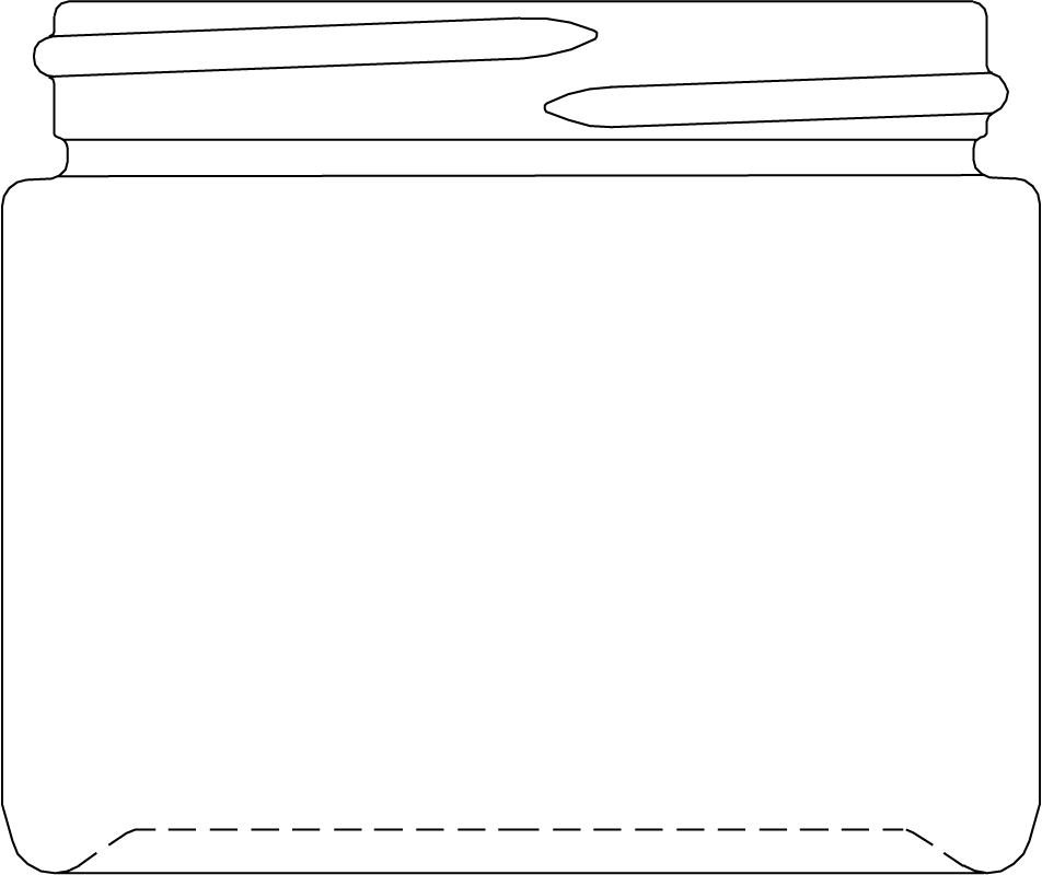 Technical drawing of Cosmetic Jar 60ml - article number 53002601