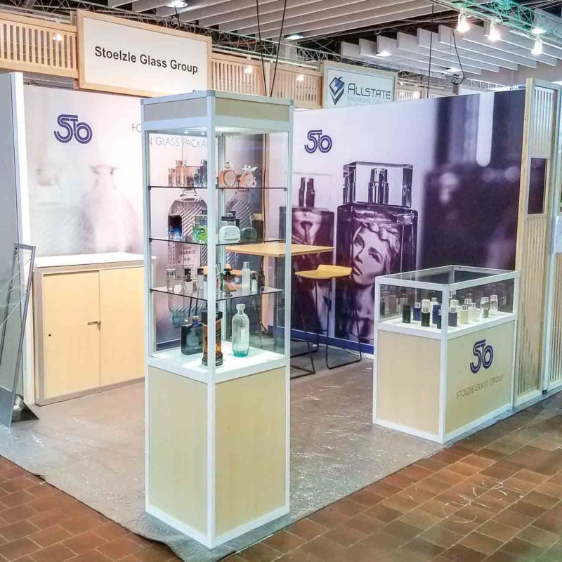 Stoelzle stand at the New York luxe pack event in 2018