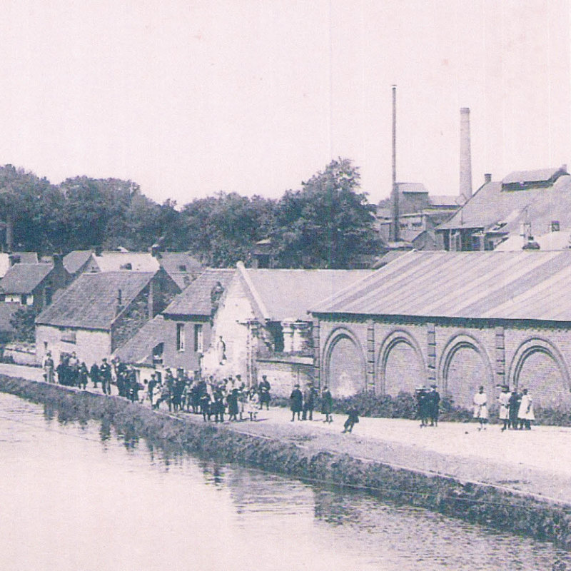 Historic picture of canal near plant