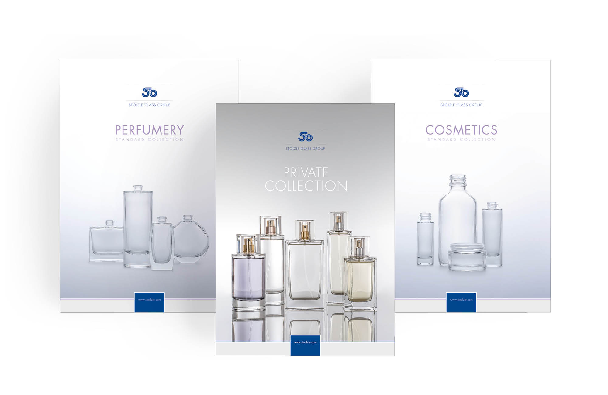 Cover pictures of the available perfume and cosmetic catalogues