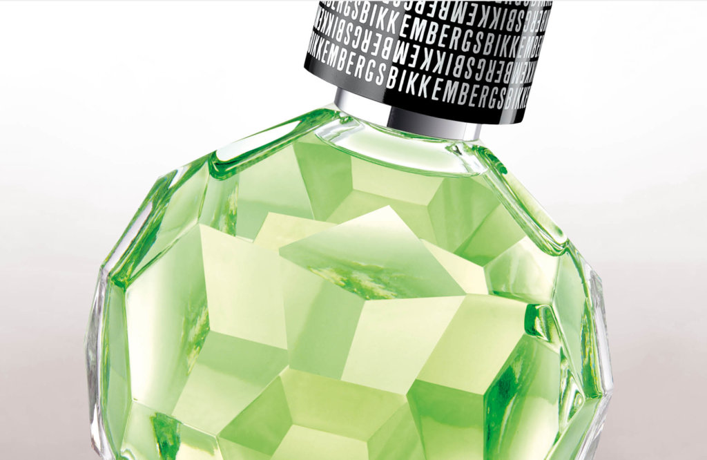 Detail view of customized perfume bottle