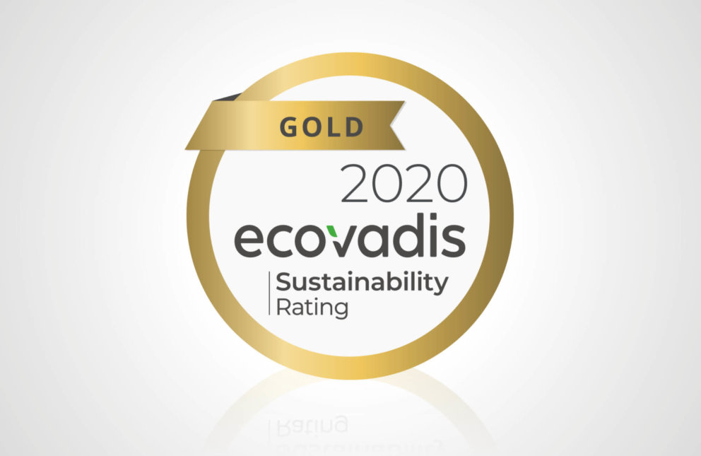 Gold Auszeichnung der Nachaltigkeitsplatform Ecovadis