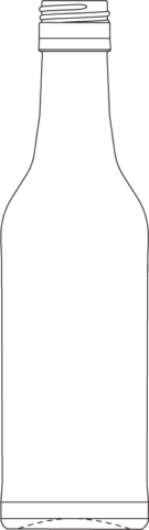 Technical drawing of narrow neck bottle 350 ml - article number 35401