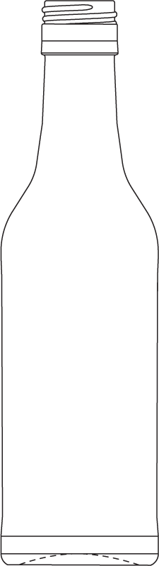 Technical drawing of narrow neck bottle 350 ml - article number 35401