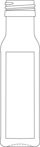 Technical drawing of narrow neck bottle 100 ml - article number 35427