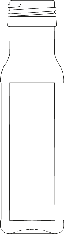 Technical drawing of narrow neck bottle 100 ml - article number 35427