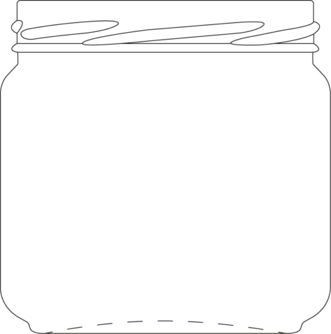 Technical drawing of round jar 250 ml - article number 35560