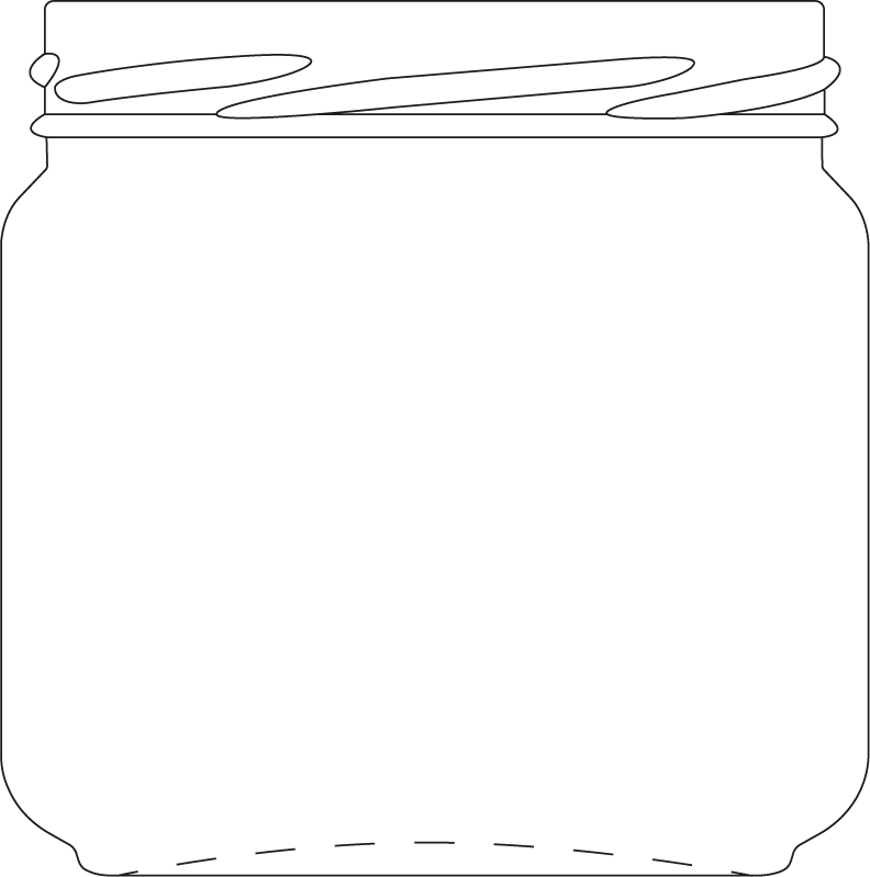 Technical drawing of round jar 250 ml - article number 35560