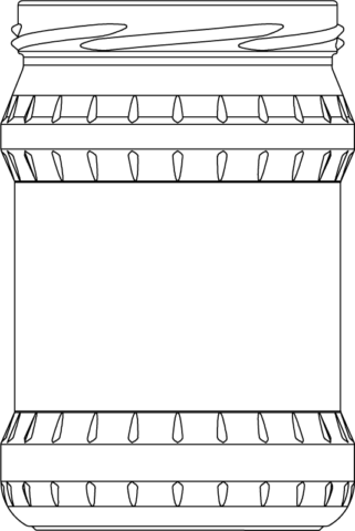 Technical drawing of round jar 545 ml - article number 61085