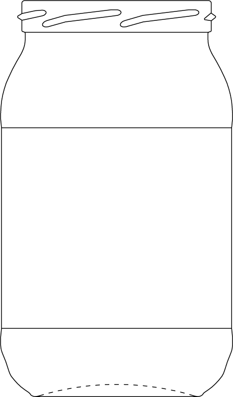 Technical drawing of round jar 900 ml - article number 61094