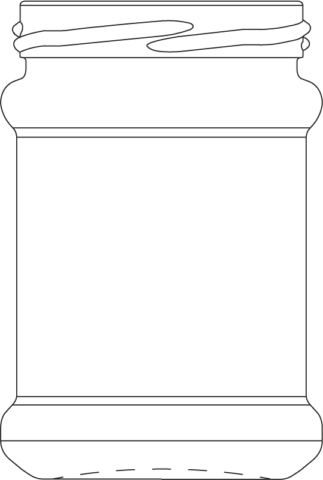 Technical drawing of round jar 250 ml - article number 61106