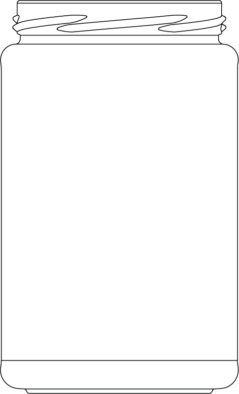 Technical drawing of round jar 750 ml - article number 61149