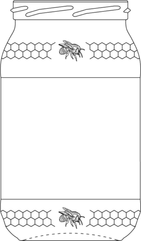 Technical drawing of honey jar 900 ml - article number 61150