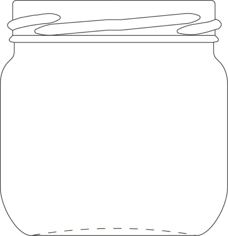 Technical drawing of round jar 180 ml - article number 61158