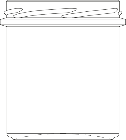 Technical drawing of round jar 150 ml - article number 61186