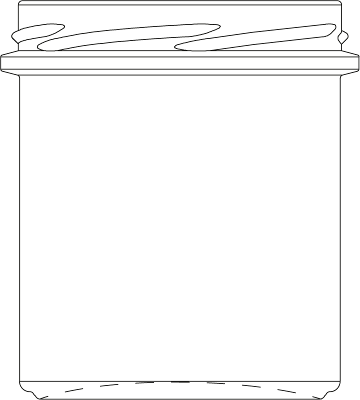 Technical drawing of round jar 150 ml - article number 61186