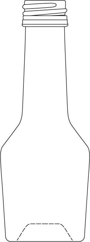 Technical drawing of mini bottle 20 ml - article number 72885