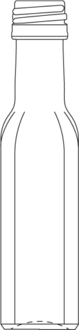 Technical drawing of mini bottle 20 ml - article number 74262