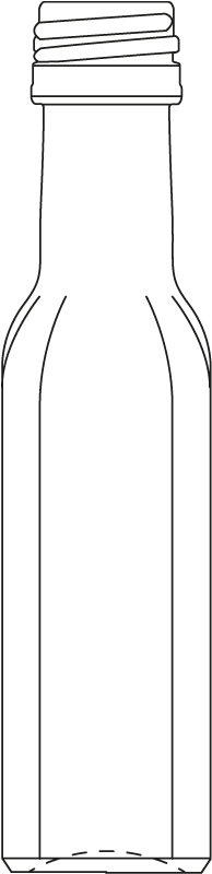 Technical drawing of mini bottle 20 ml - article number 74262