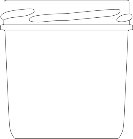 Technical drawing of round jar 120 ml - article number 74301