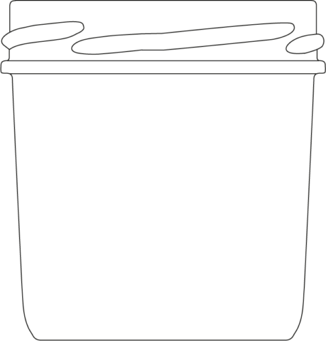 Technical drawing of round jar 120 ml - article number 74301