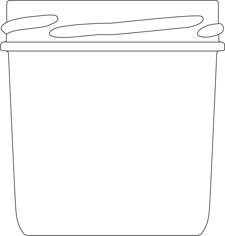 Technical drawing of round jar 120 ml - article number 74301