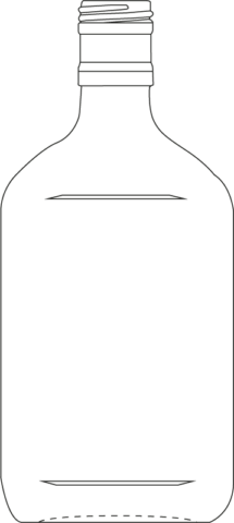 Technical drawing of flask bottle  350 ml - article number 74414