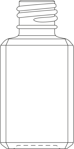 Technical drawing of mini bottle 10 ml - article number 74429