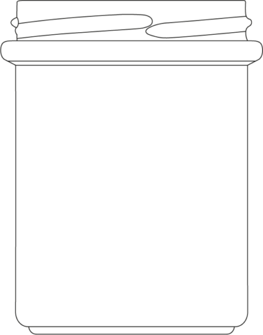 Technical drawing of round jar 200 ml - article number 74472