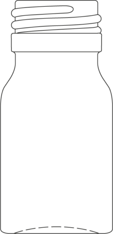 Technical drawing of mini bottle 30 ml - article number 74568