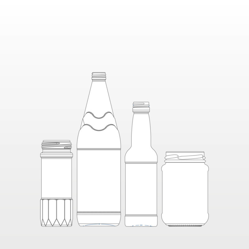 Sketches of food jars and bottles
