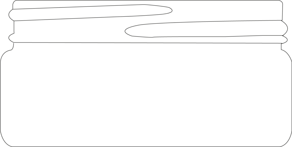 Technical drawing of round jar 50 ml - article number 74129