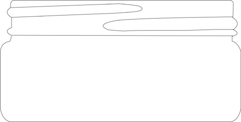 Technical drawing of round jar 50 ml - article number 74129