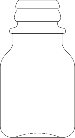 Technical drawing of Dropper bottle 10 ml - article number 69003