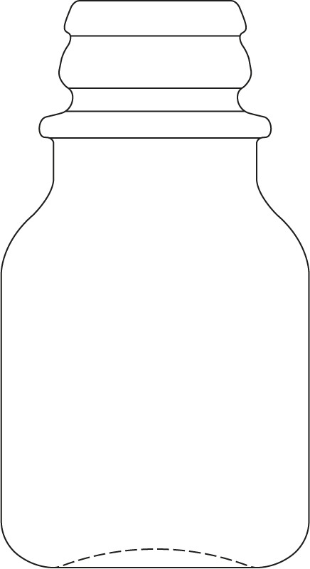 Technical drawing of Dropper bottle 10 ml - article number 69003