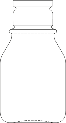 Technical drawing of Dropper bottle 10 ml - article number 69018