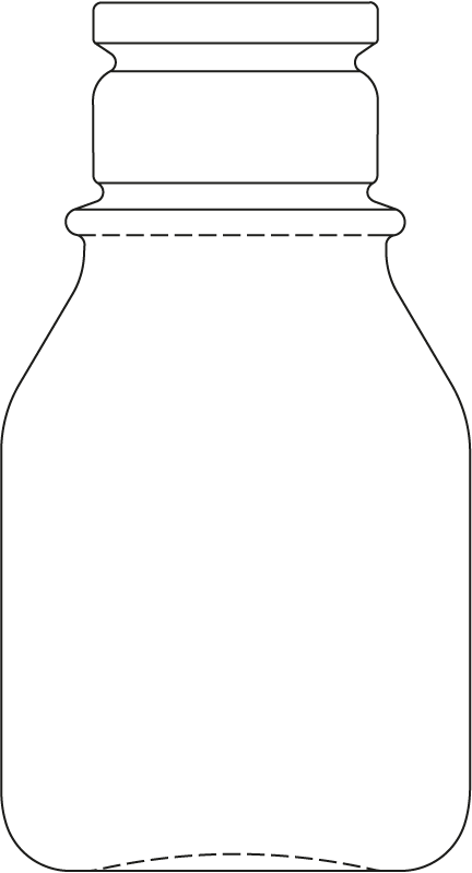 Technical drawing of Dropper bottle 10 ml - article number 69018