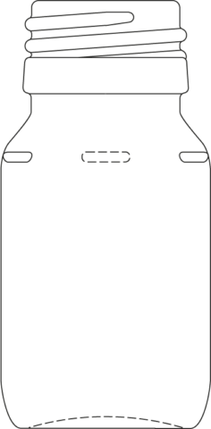 Technical drawing of pill bottle 30 ml - article number 69179