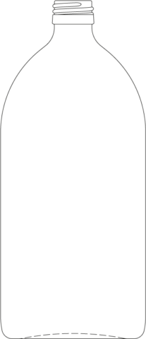 Technical drawing of syrup bottle 1,000 ml - article number 72000