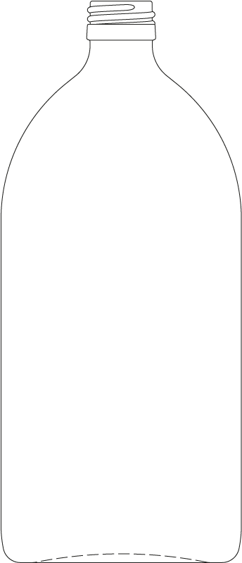 Technical drawing of syrup bottle 1,000 ml - article number 72000