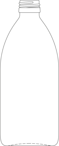 Technical drawing of syrup bottle 500 ml - article number 72000