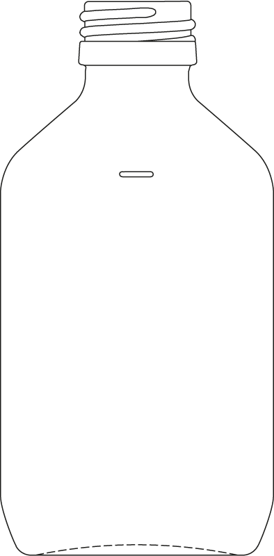 Technical drawing of veral bottle 250 ml - article number 72719