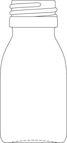 Technical drawing of medicine bottle 30 ml - article number 72756