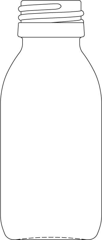 Technical drawing of medicine bottle 60 ml - article number 72990