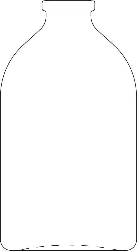 Technical drawing of injection bottle 100 ml - article number 73951