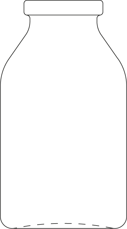 Technical drawing of injection bottle 20 ml - article number 73951