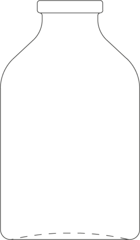 Technical drawing of injection bottle 50 ml - article number 73951