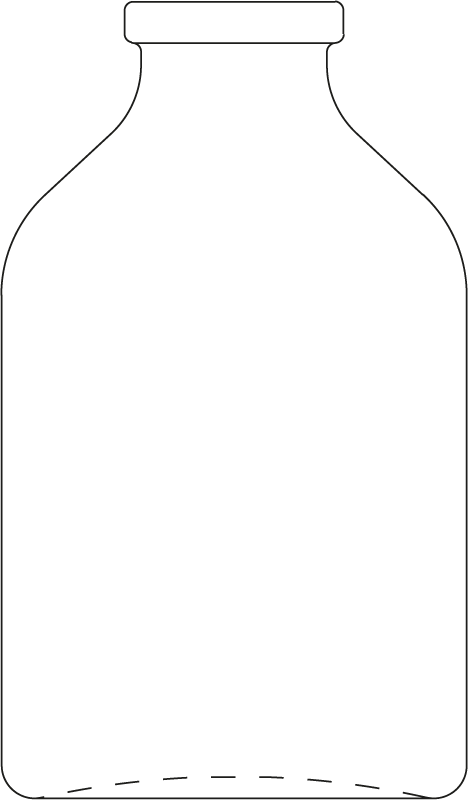 Technical drawing of injection bottle 50 ml - article number 73951