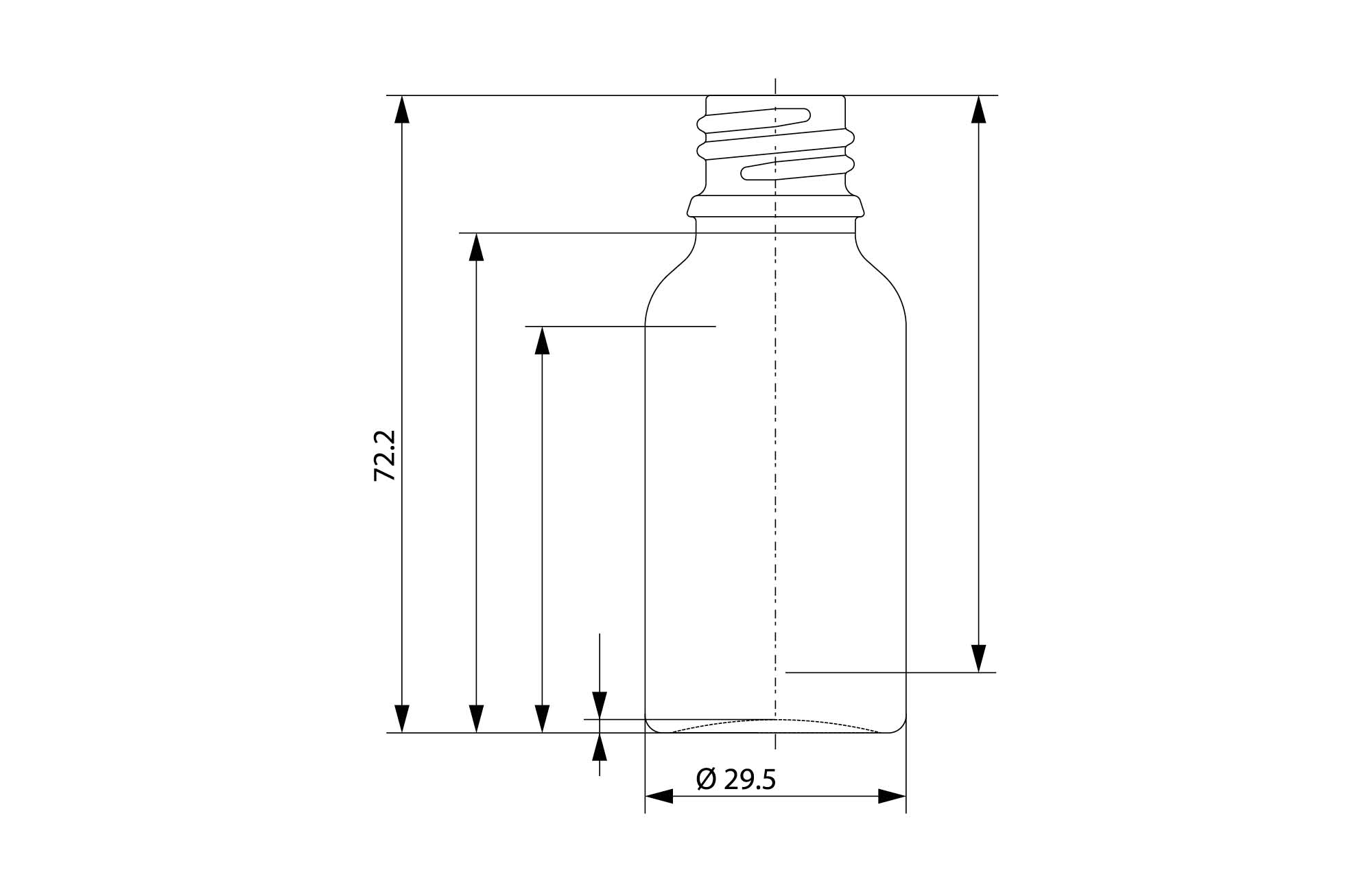 Technical drawing of a new designed bottle