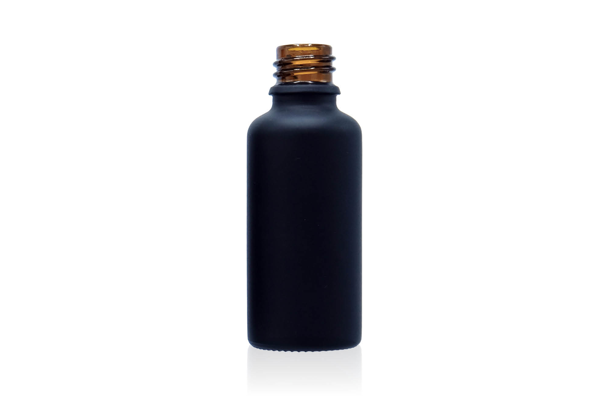 Amber dropper bottle sprayed with black colour